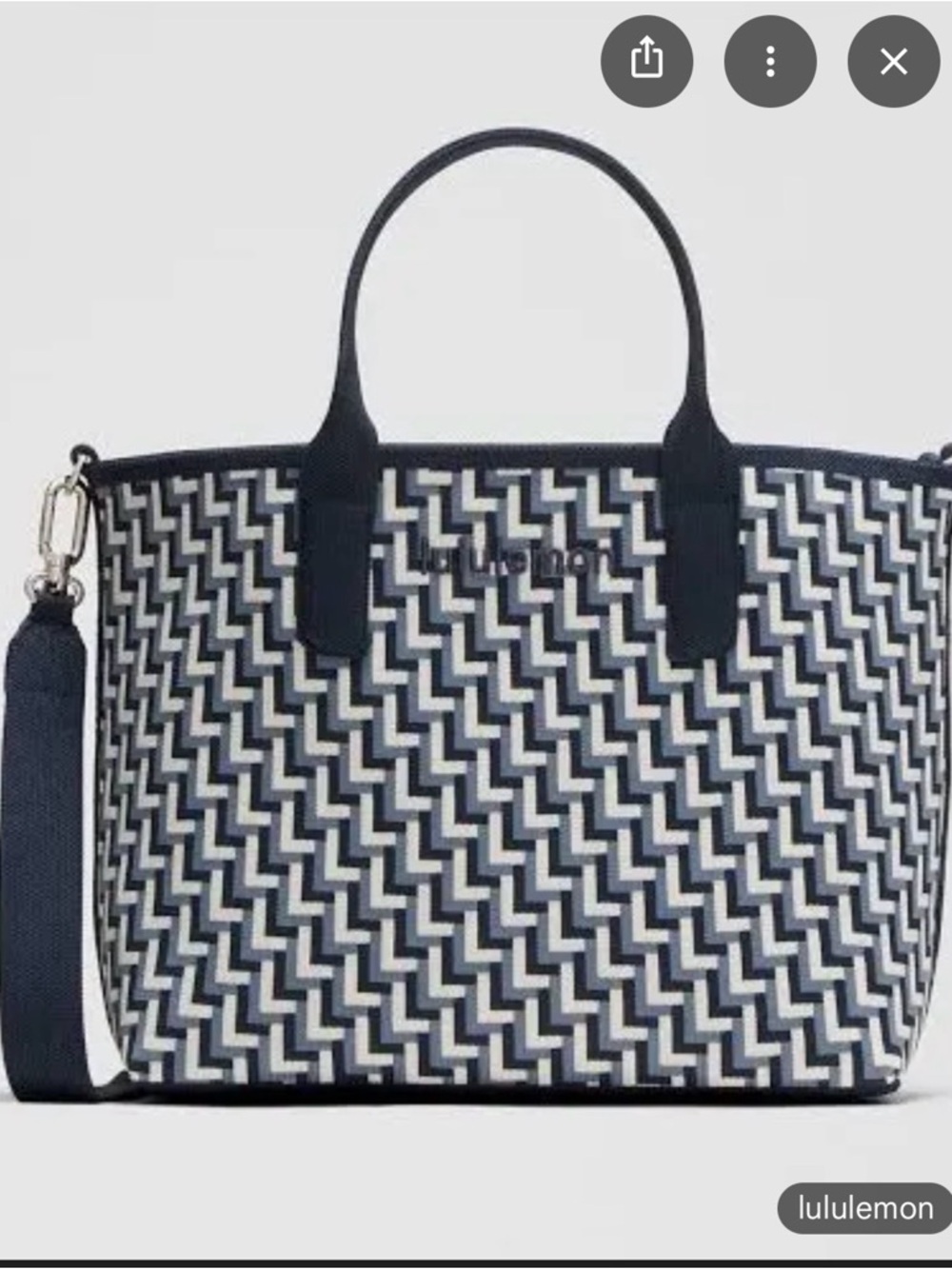 New with Tags lululemon athletica Navy and White Patterned Tote Bag 8L